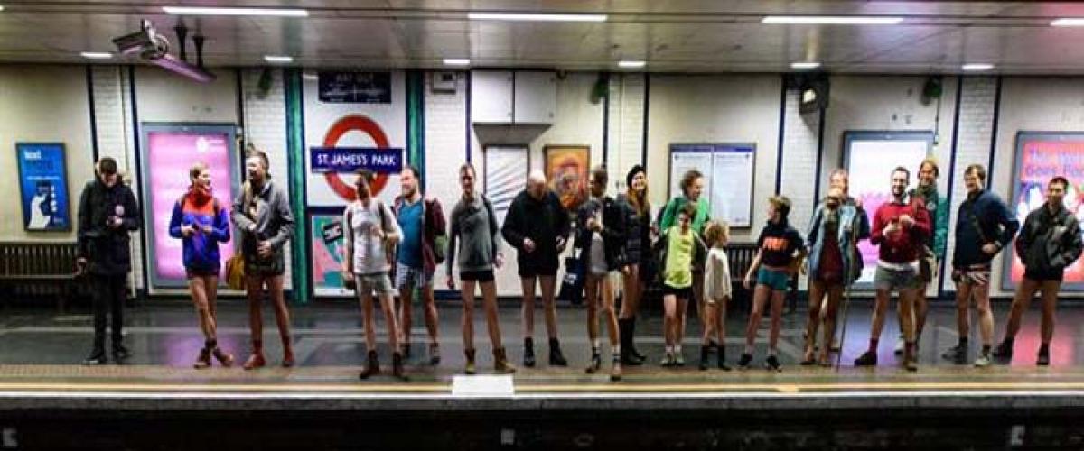 Pant-less Subway riders across world mark silliness